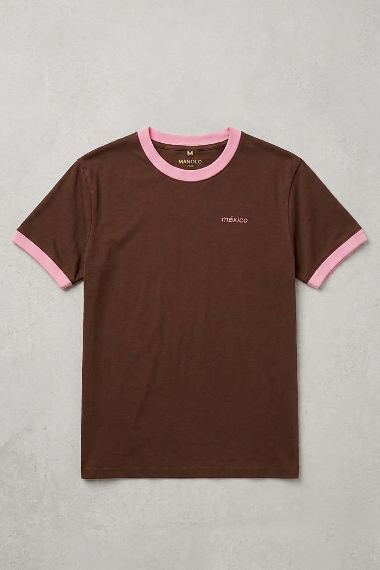 PLAYERA PREPPY MÉXICO CAFE-ROSA