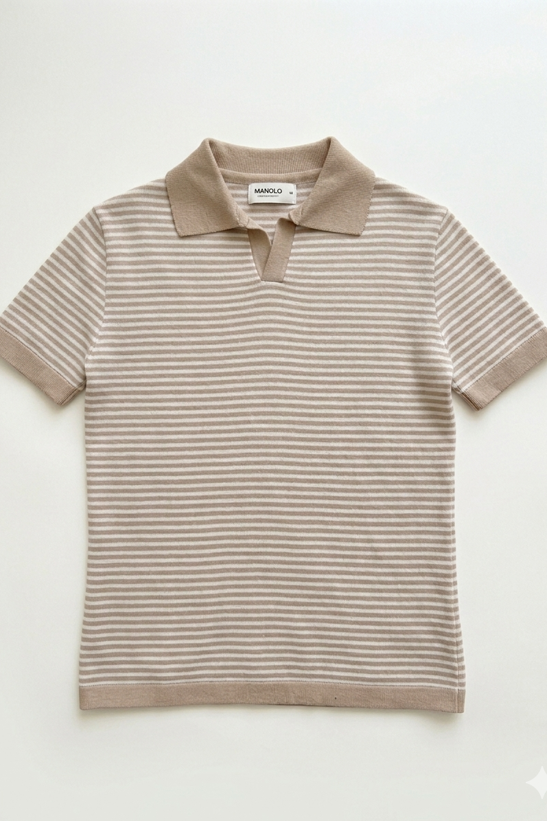 PIQUE RAYADA BEIGE