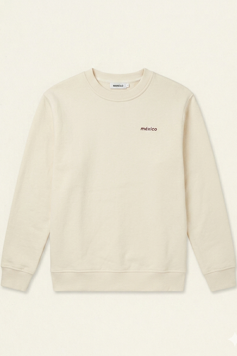SUDADERA PREPPY MEXICO HUESO
